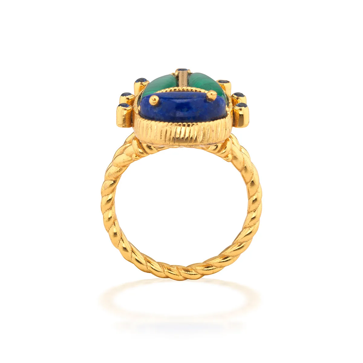 Scarab Grande Ring - Lapis/Malachite sold by Capucine De Wulf product image thumbnail 3
