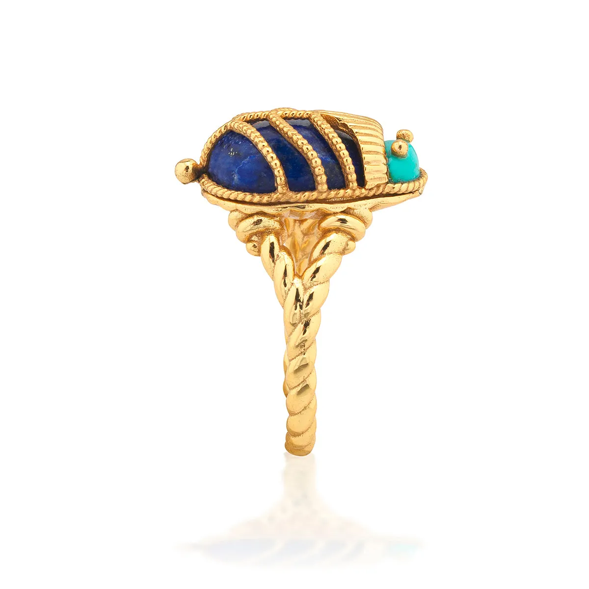 Scarab Petite Ring - Turquoise/Lapis sold by Capucine De Wulf product image thumbnail 4