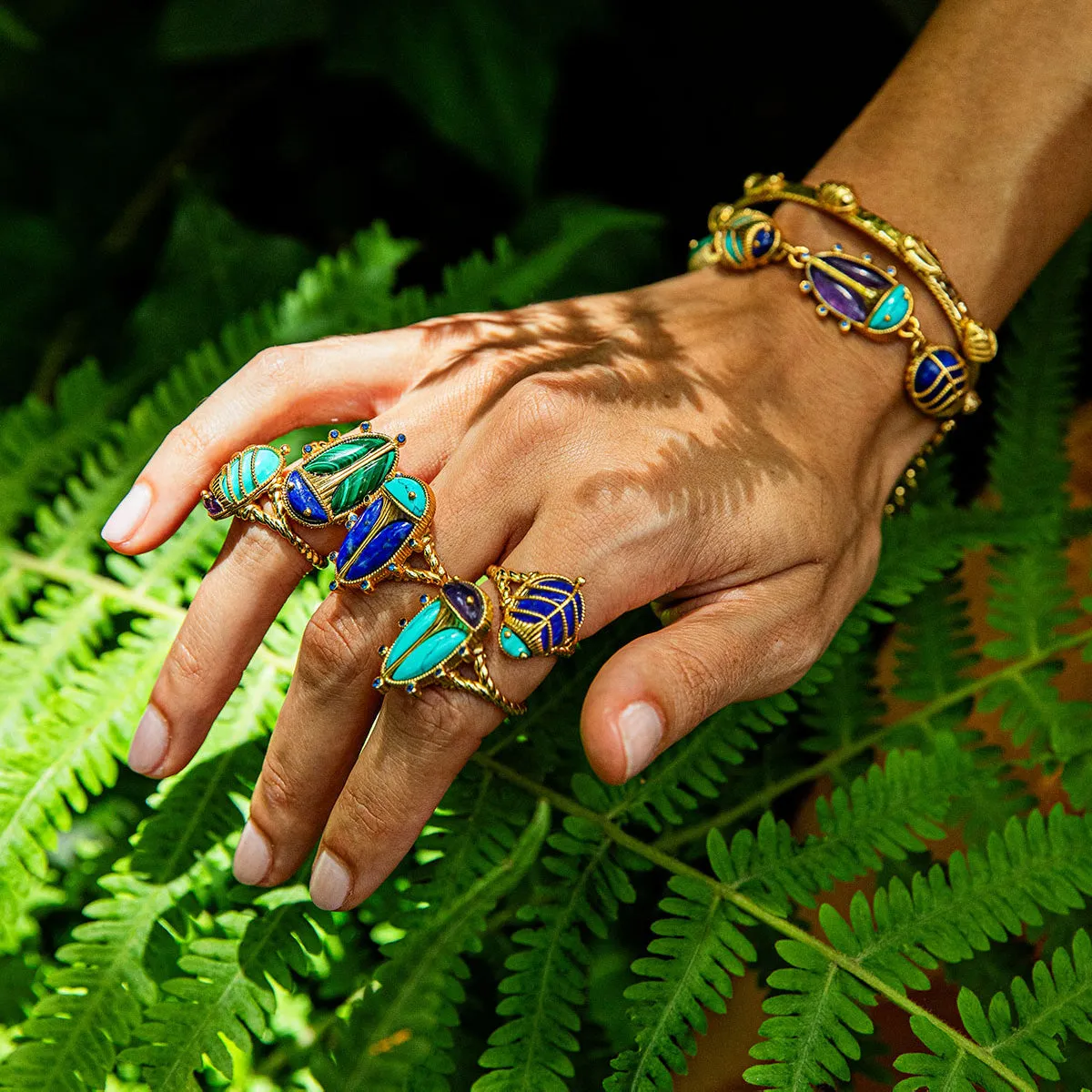 Scarab Petite Ring - Turquoise/Lapis sold by Capucine De Wulf product image thumbnail 5