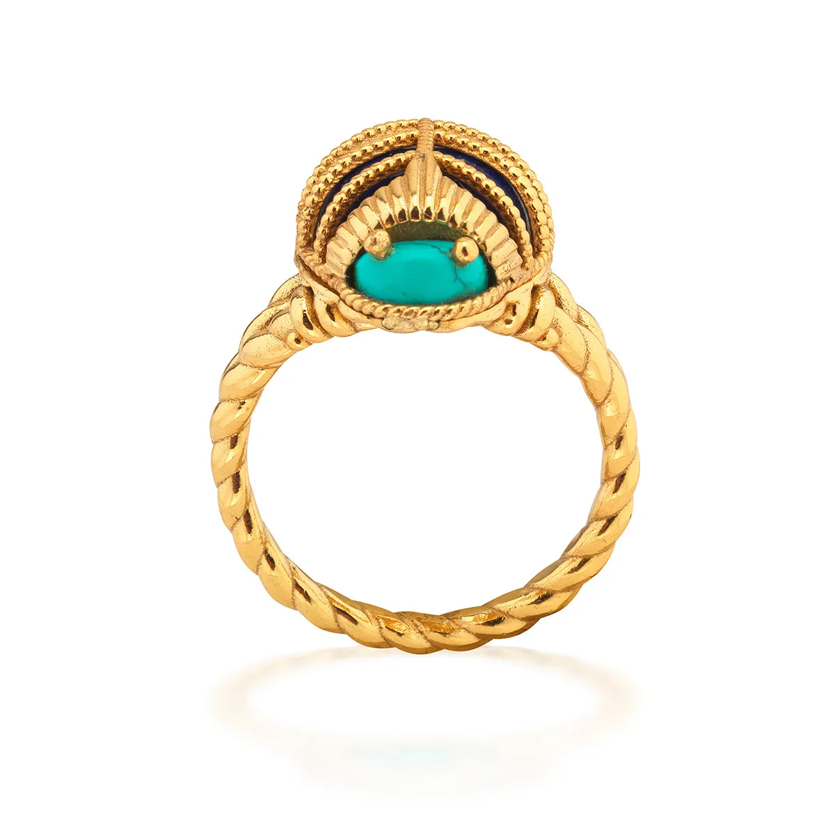 Scarab Petite Ring - Turquoise/Lapis sold by Capucine De Wulf product image thumbnail 3