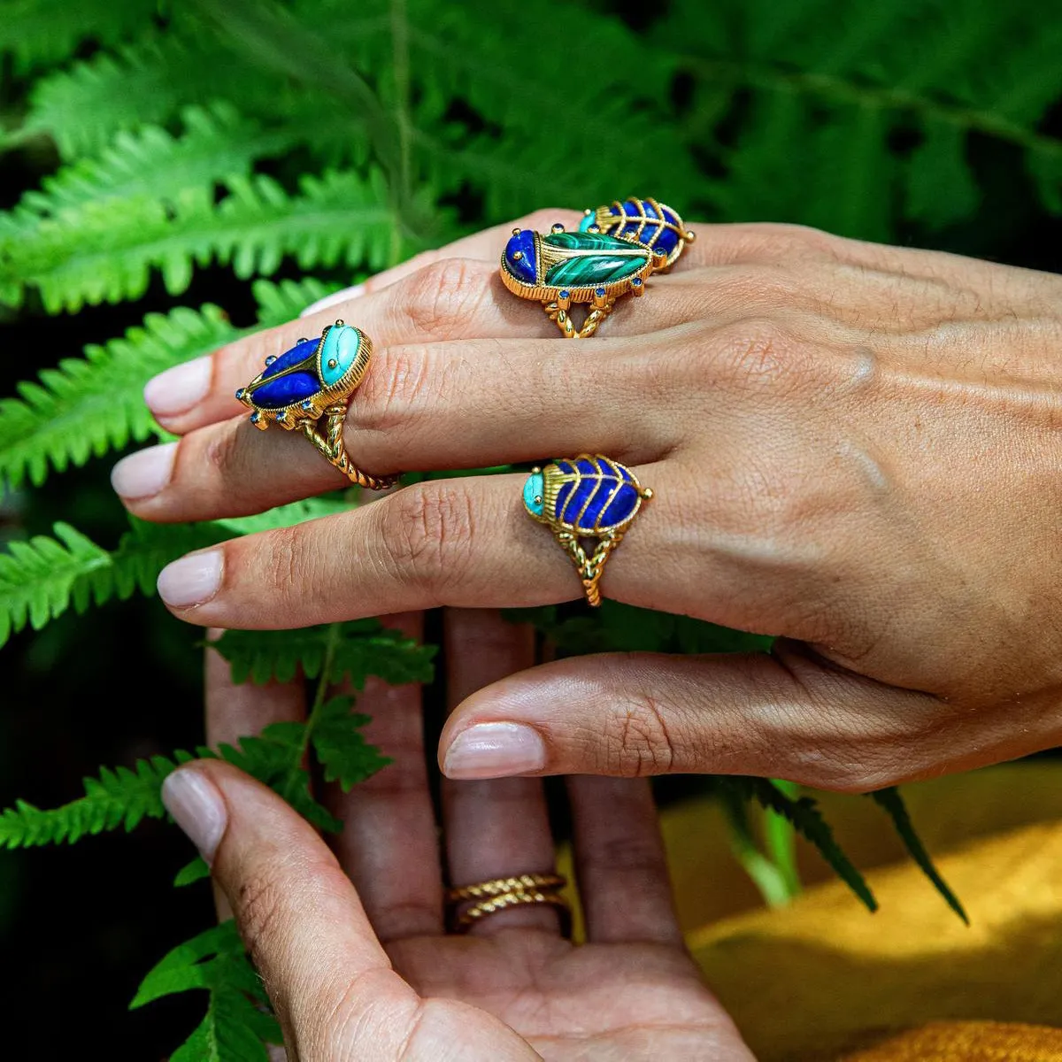 Scarab Petite Ring - Turquoise/Lapis sold by Capucine De Wulf product image thumbnail 2