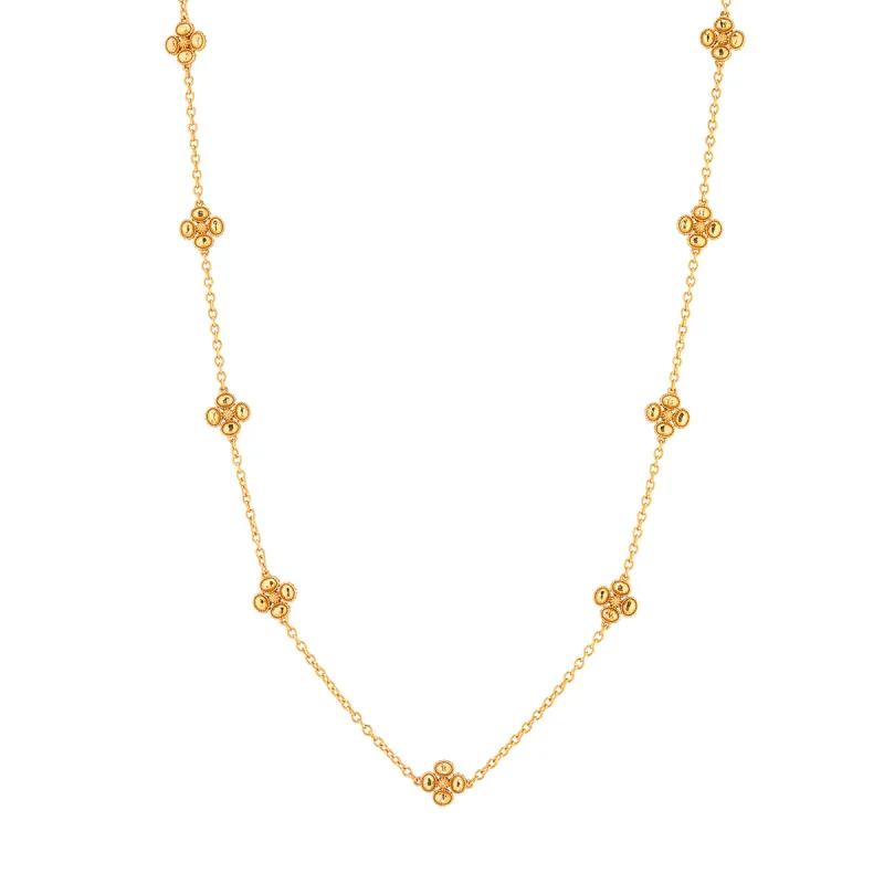 Berry Clover Double Sided Necklace, 28" - Gold made by Capucine De Wulf