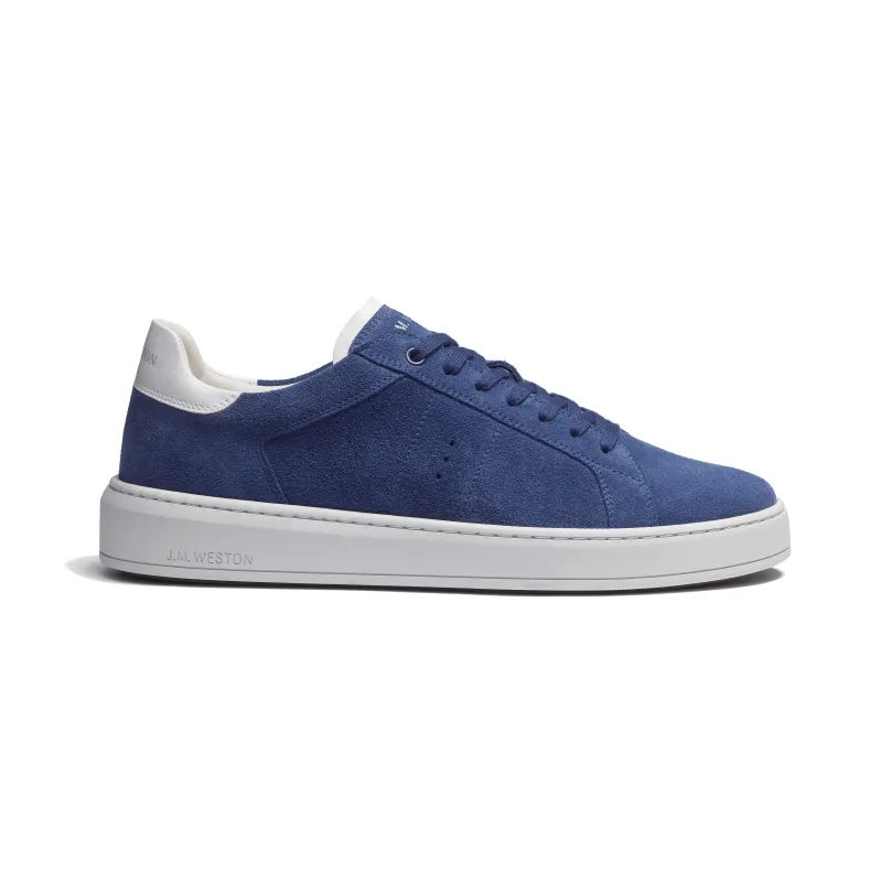 On Time Sneaker [Limoges blue suede leather with white details] made by JM Weston