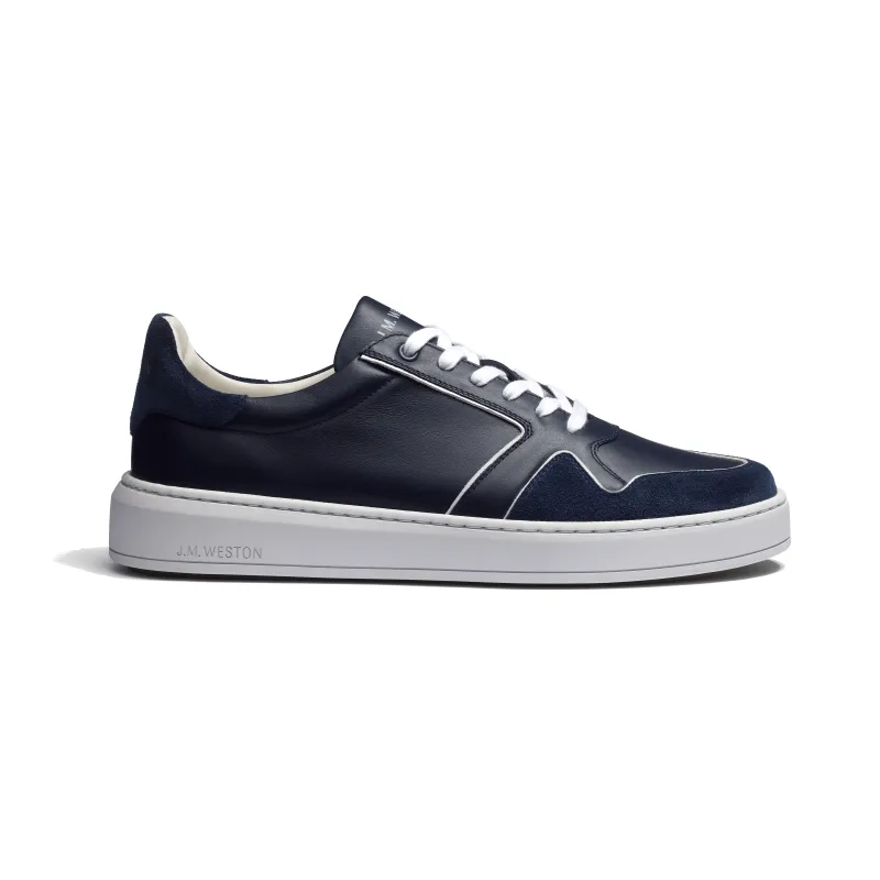 On Time Oxford Sneaker [Navy soft calfskin and navy suede calfskin] made by JM Weston