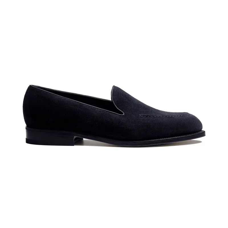 Menton Loafer[Men Navy blue suede calfskin] made by JM Weston
