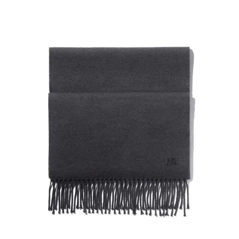 Plain Cashmere Scarf[Dark Grey Cashmere] made by JM Weston
