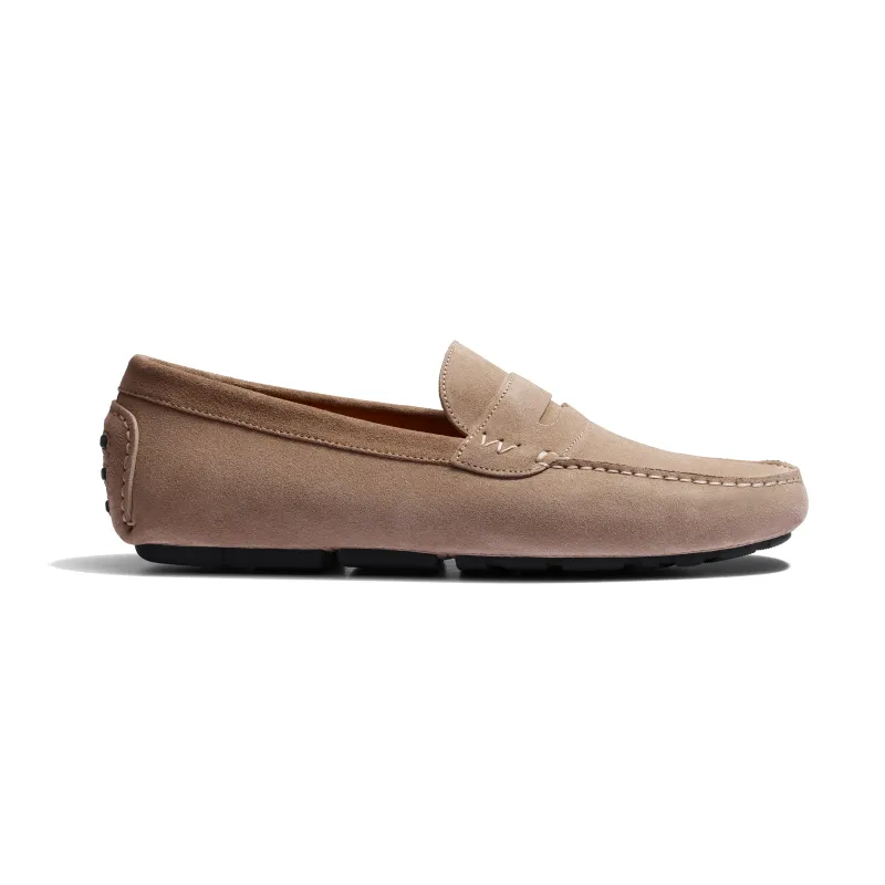 Mocassin de conduite Drive-On [homme cuir veau velours taupe] made by JM Weston