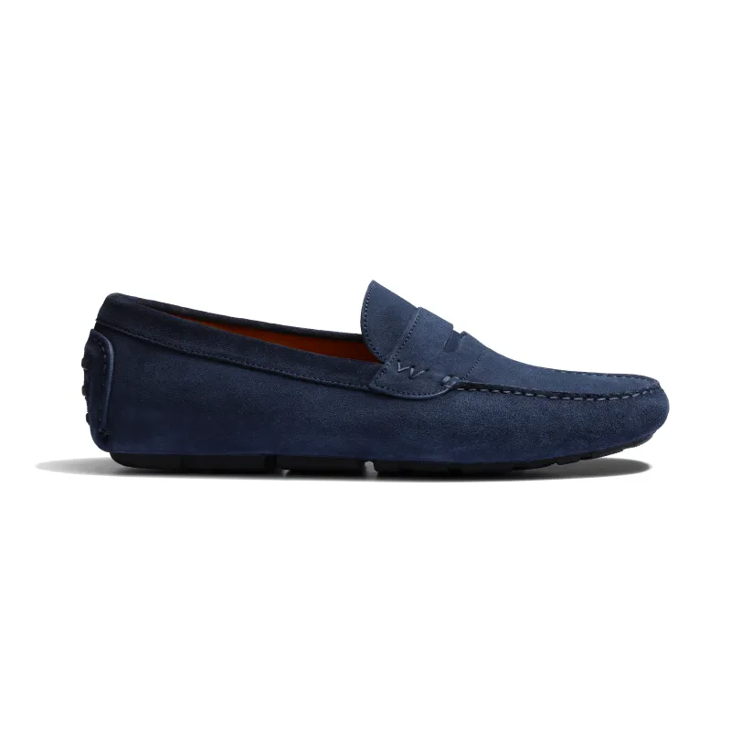 Car Shoe Drive-On [Navy suede calfskin] made by JM Weston