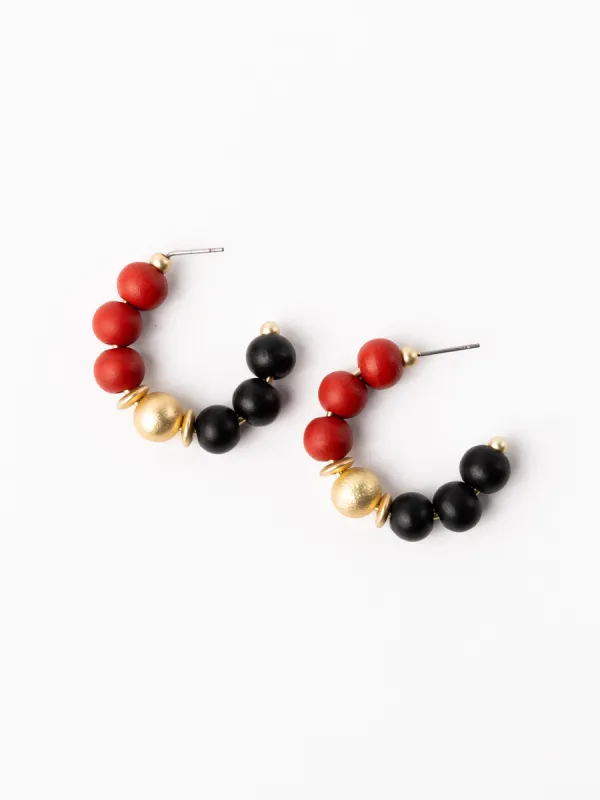 Janette Earrings | Red + Black made by Michelle McDowell