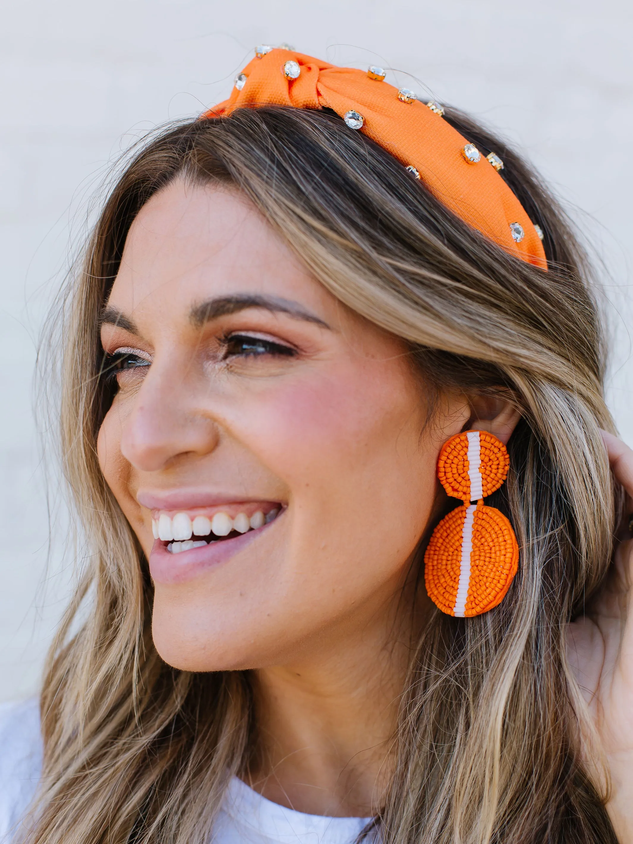 Colleen Earrings | Orange + White sold by Michelle McDowell product image thumbnail 3