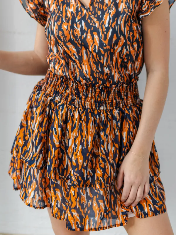 Marley Skirt | Tiger Tail Navy + Orange made by Michelle McDowell