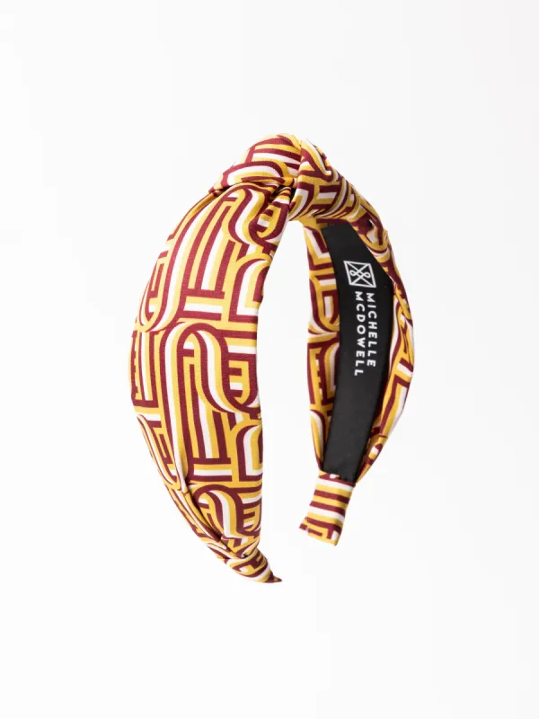 Luna Headband | Touchdown Garnet + Gold sold by Michelle McDowell