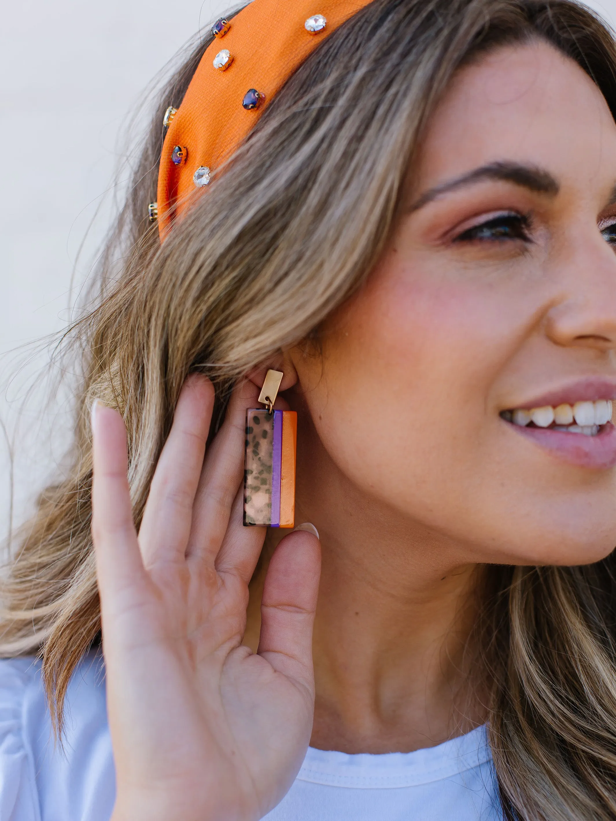 Moni Earrings | Purple + Orange sold by Michelle McDowell product image thumbnail 3