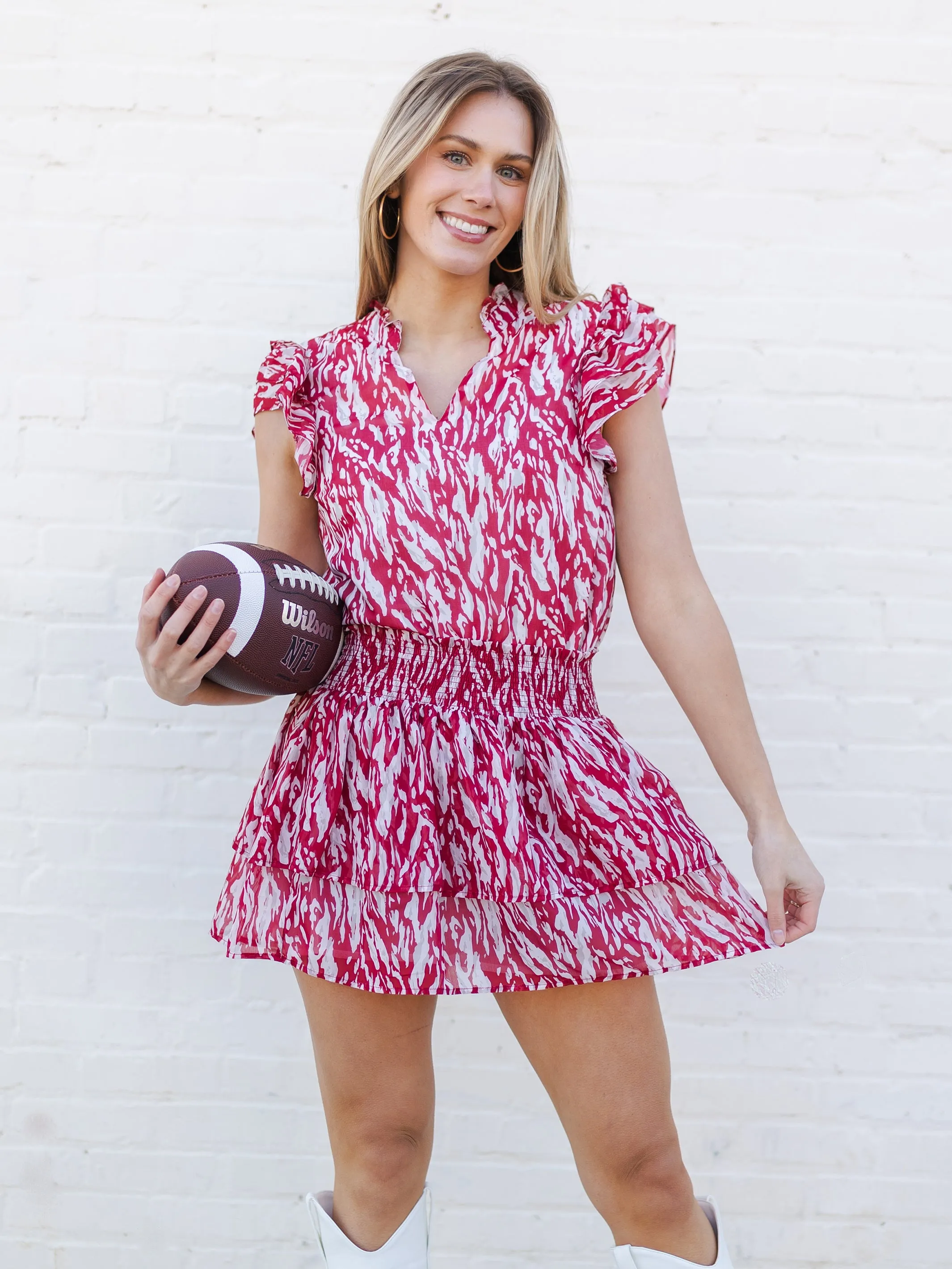 Marley Skirt | Tiger Tail Crimson + White sold by Michelle McDowell product image thumbnail 4