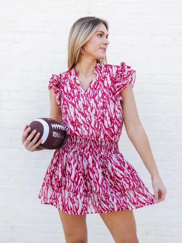 Marley Skirt | Tiger Tail Crimson + White made by Michelle McDowell