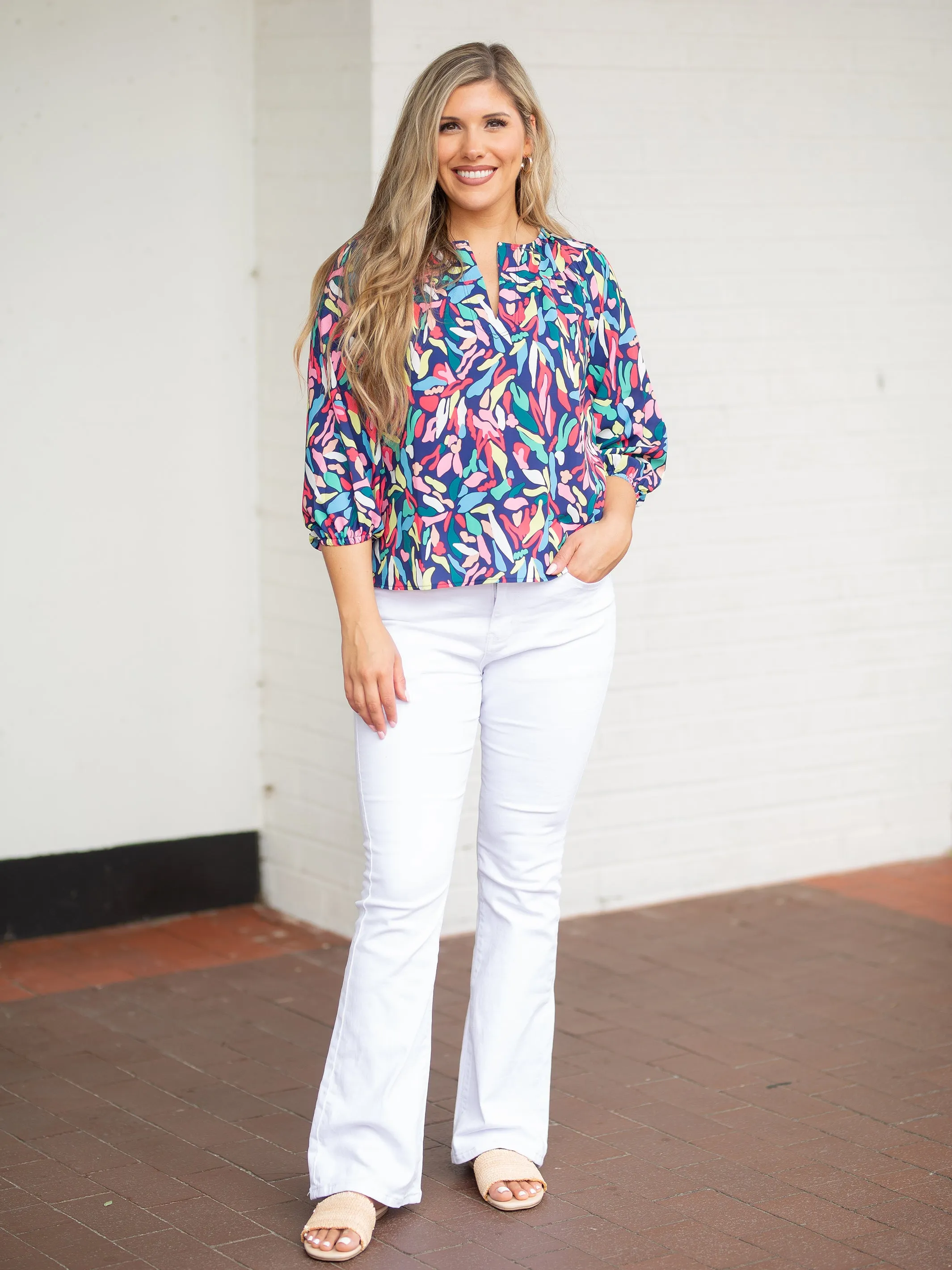 FINAL SALE - Simone Top | Wishing Pool Navy sold by Michelle McDowell product image thumbnail 3