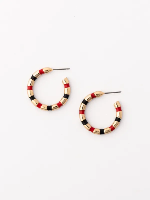 Nellie Earrings | Red + Black made by Michelle McDowell