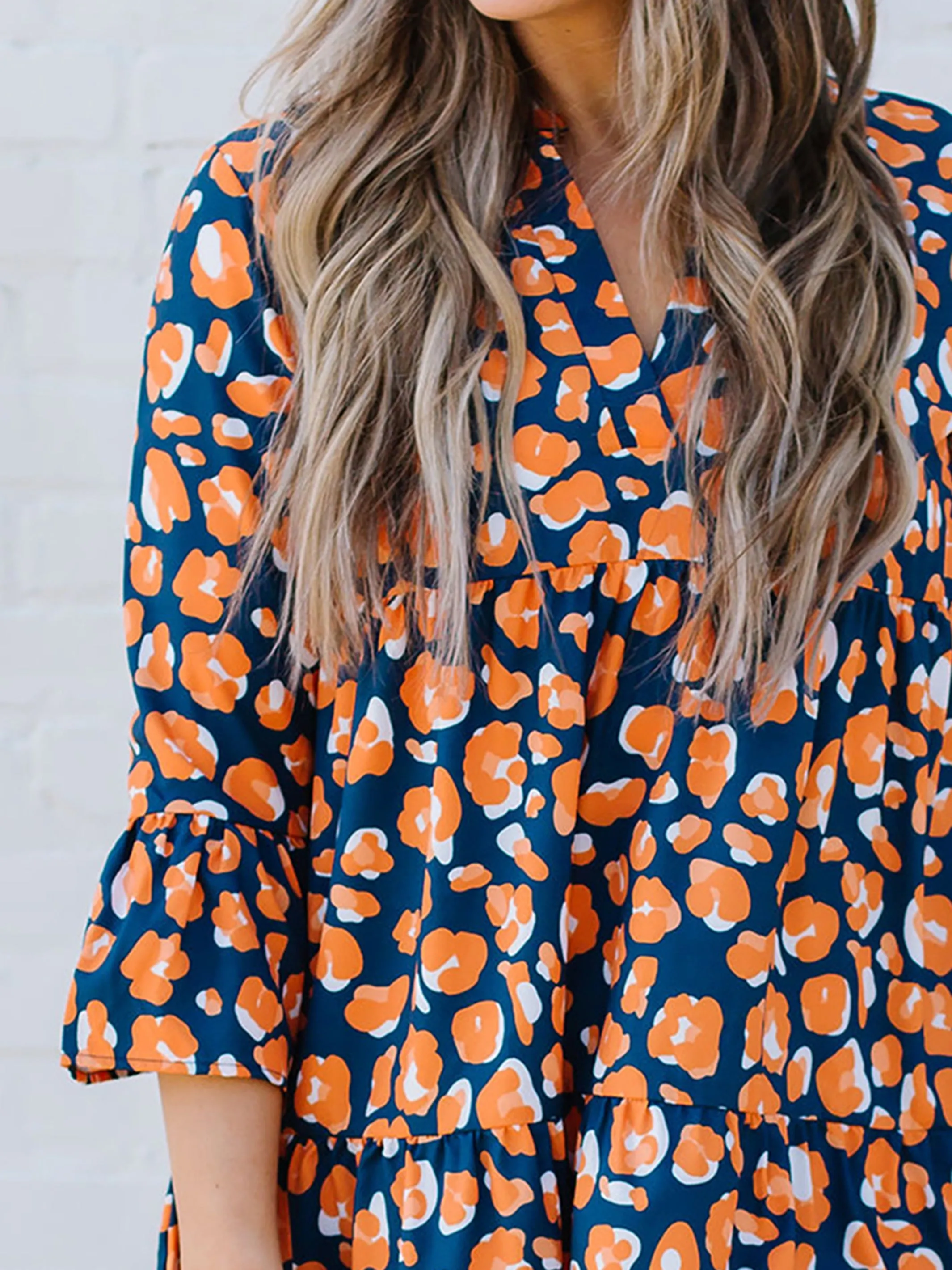 Morgan Dress | Walk this Way Navy + Orange sold by Michelle McDowell product image thumbnail 4