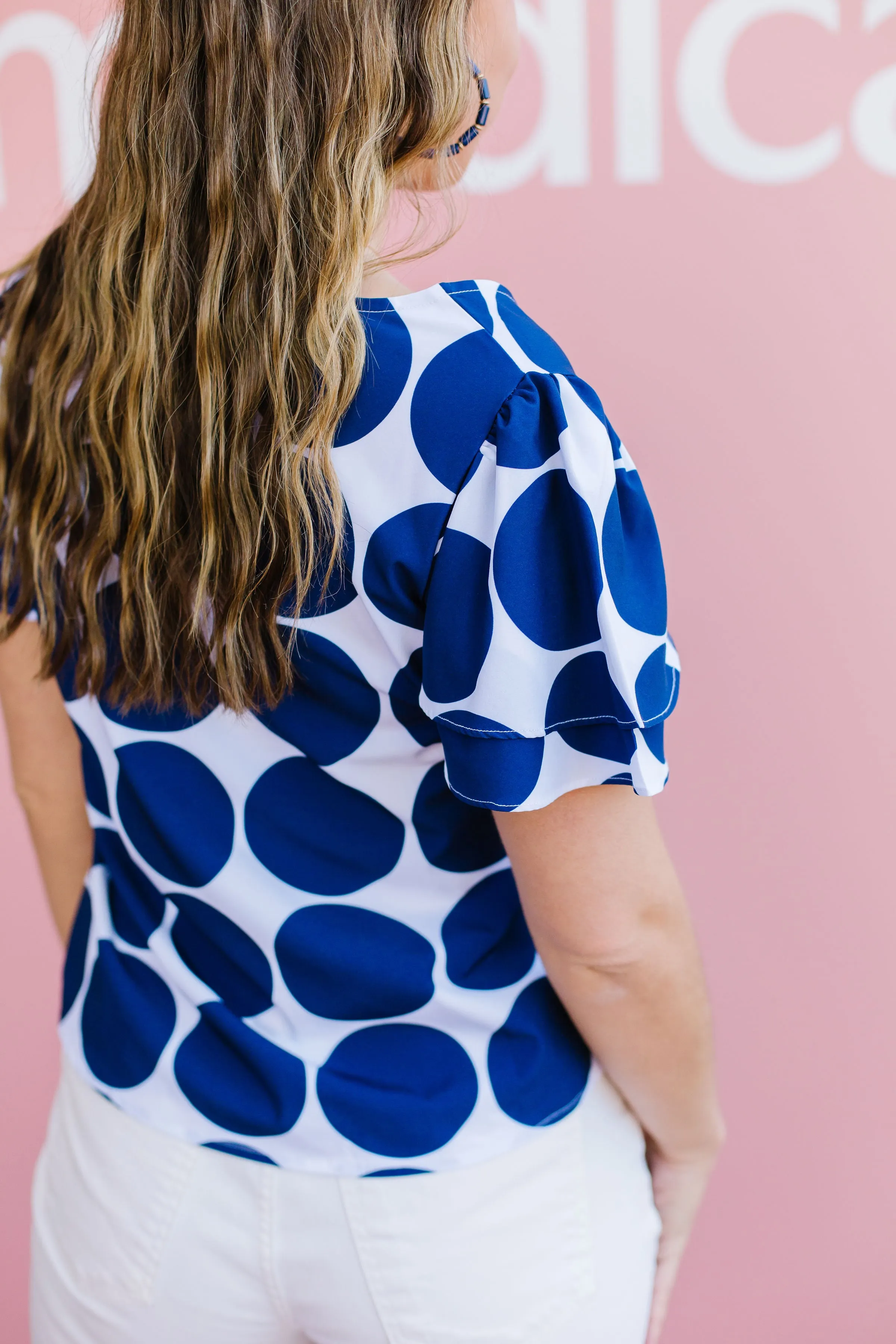 FINAL SALE - Grayson Top | Dot Party Navy sold by Michelle McDowell product image thumbnail 2