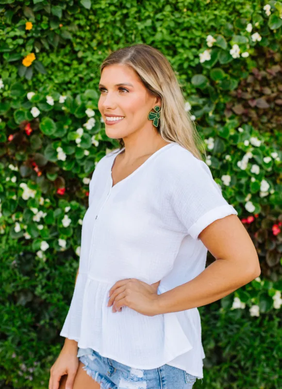 FINAL SALE - Emma Top | White sold by Michelle McDowell