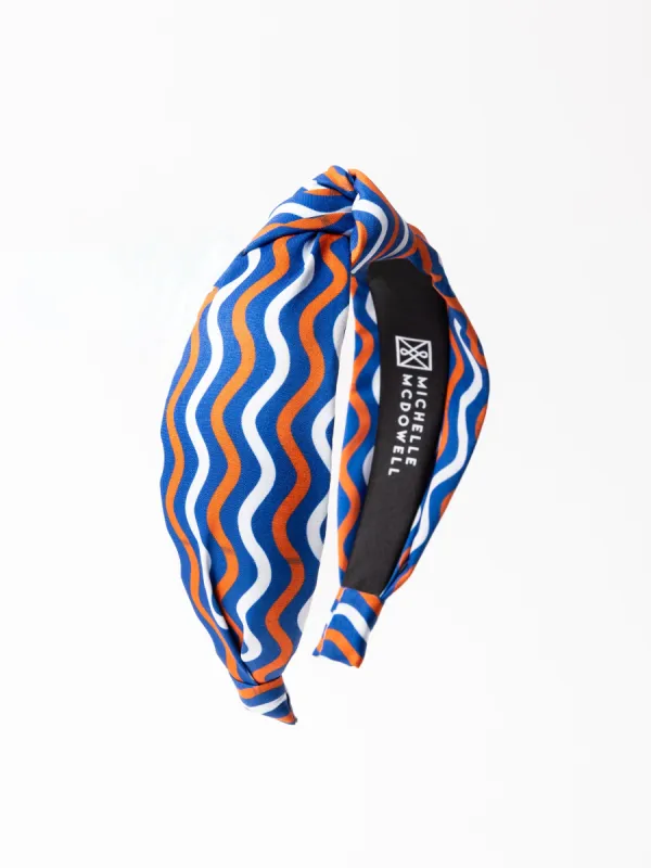 Luna Headband | Capri Crush Blue + Orange sold by Michelle McDowell