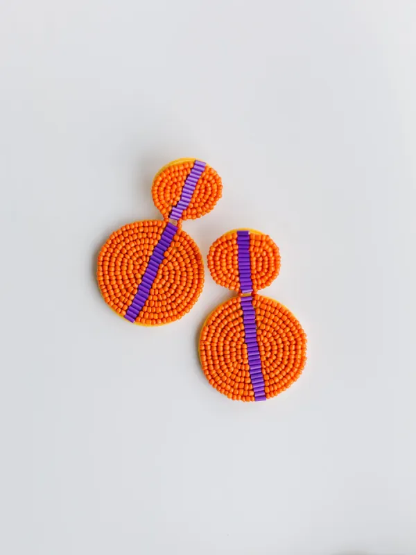 Colleen Earrings | Purple + Orange sold by Michelle McDowell