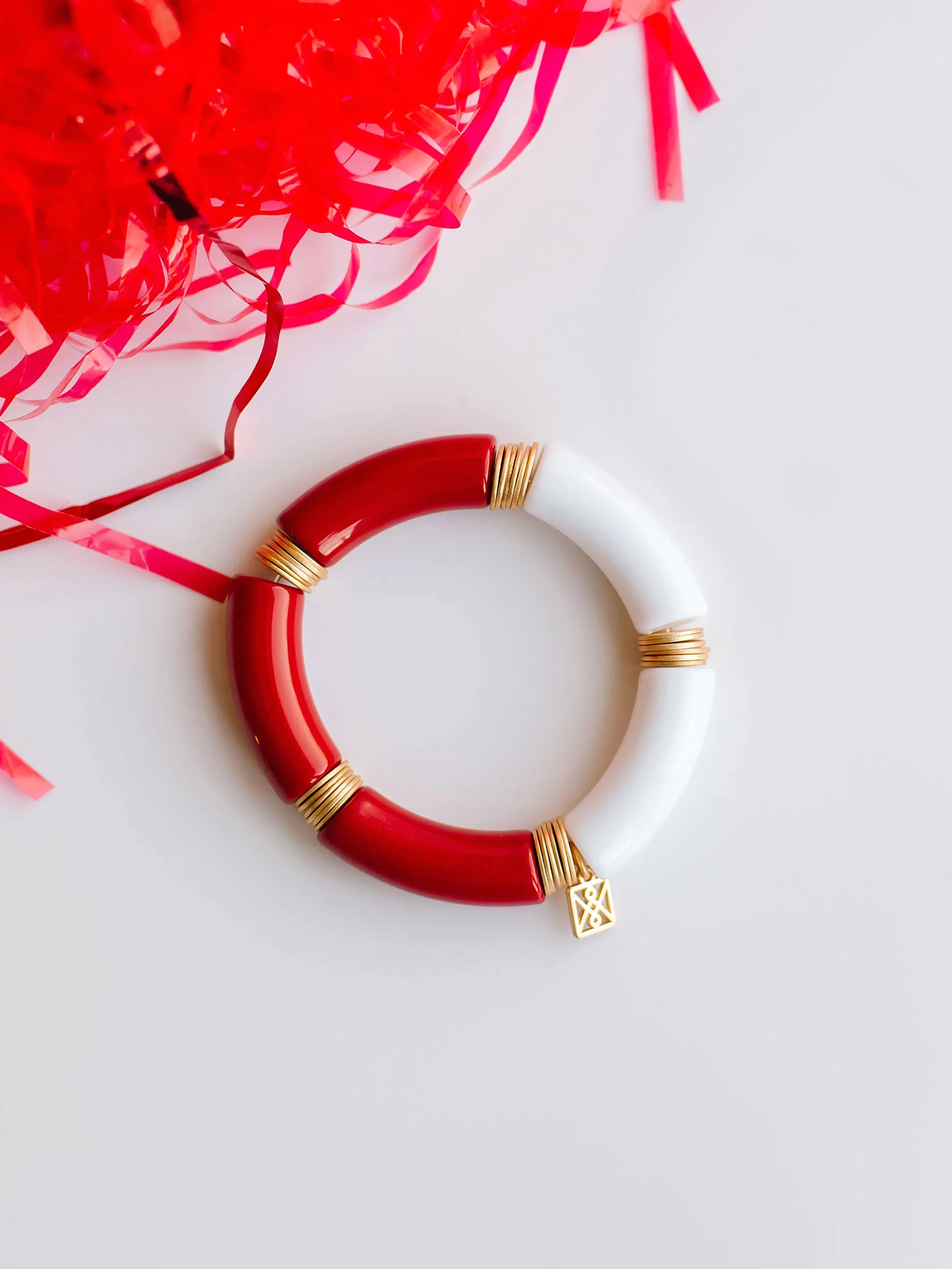 Brogan Bracelet | Crimson + White sold by Michelle McDowell