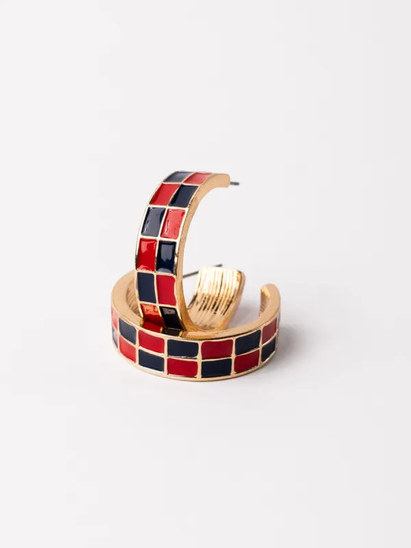 Sunny Earrings | Red + Blue sold by Michelle McDowell