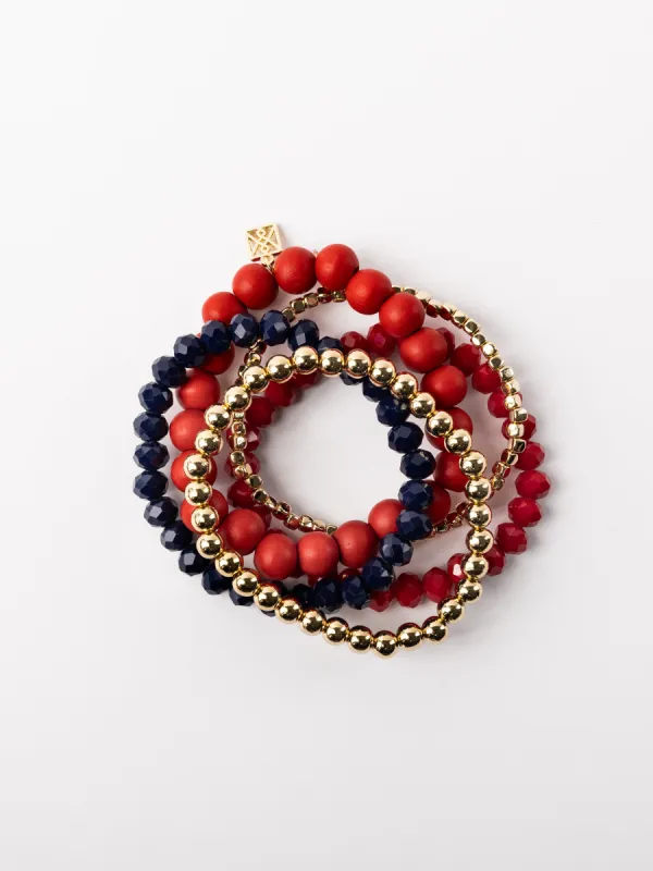Mandy Bracelet | Red + Blue sold by Michelle McDowell