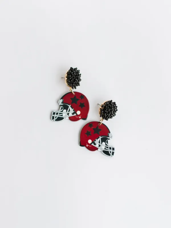 Touchdown Earrings | Garnet + Black sold by Michelle McDowell