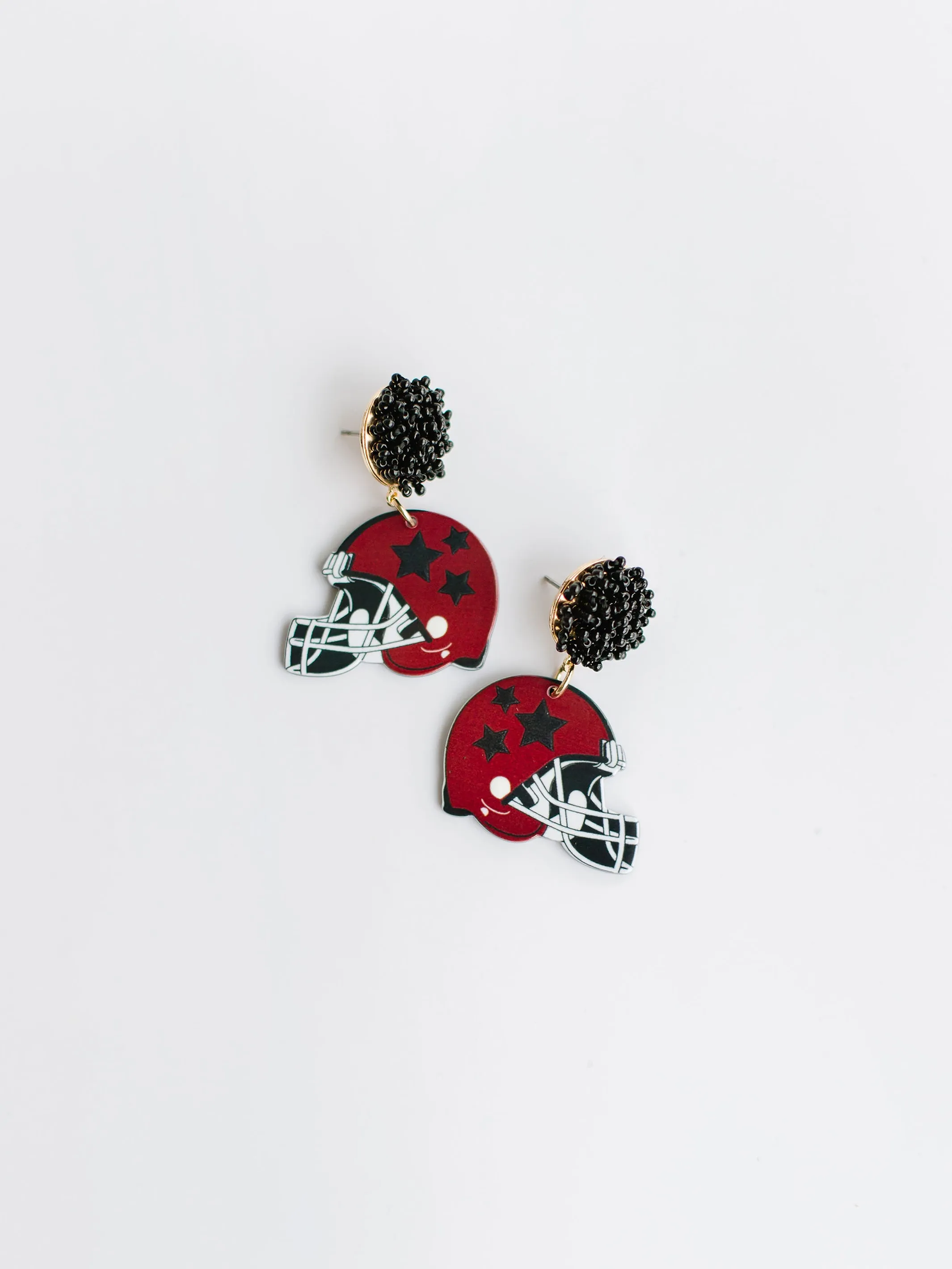 Touchdown Earrings | Garnet + Black sold by Michelle McDowell