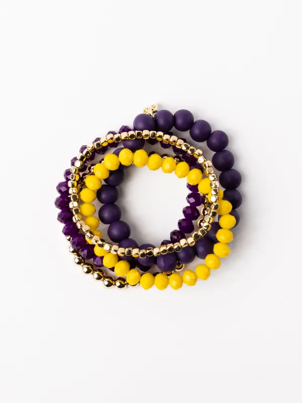 Mandy Bracelets | Purple + Gold sold by Michelle McDowell