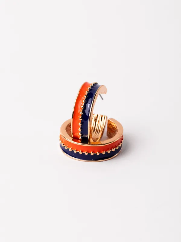 Meaghan Earrings | Blue + Orange made by Michelle McDowell