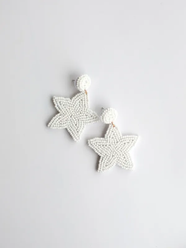 FINAL SALE - Star Earrings | White sold by Michelle McDowell
