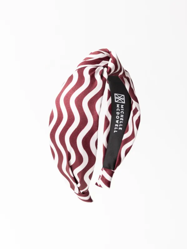 Luna Headband | Capri Crush Maroon + White sold by Michelle McDowell