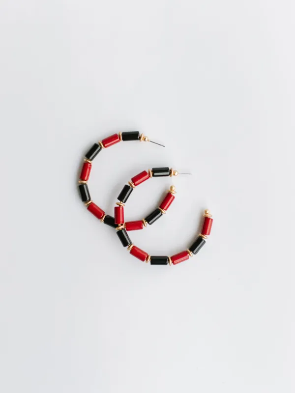 Cara Earrings | Garnet + Black sold by Michelle McDowell