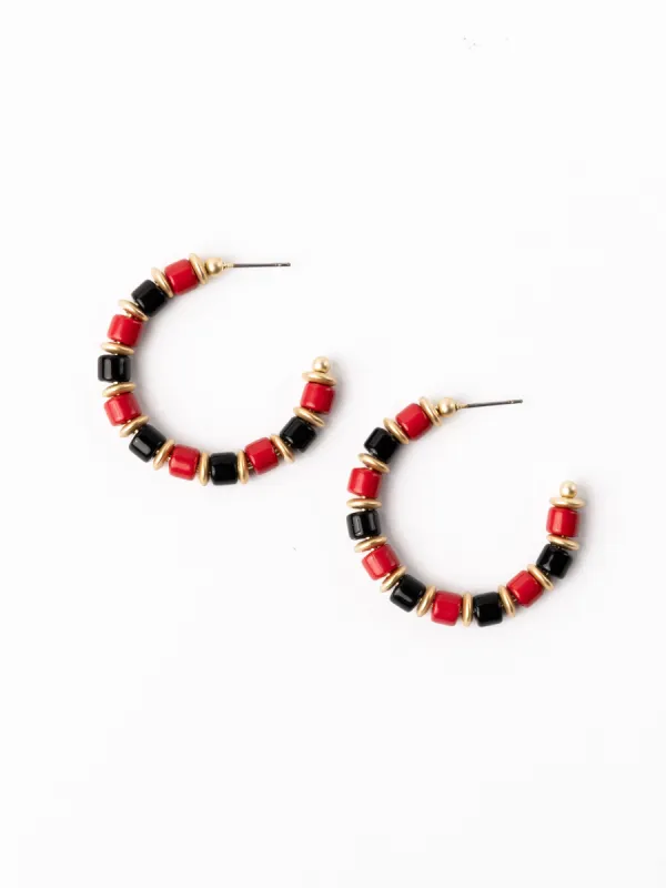 Cara Earrings | Red + Black sold by Michelle McDowell