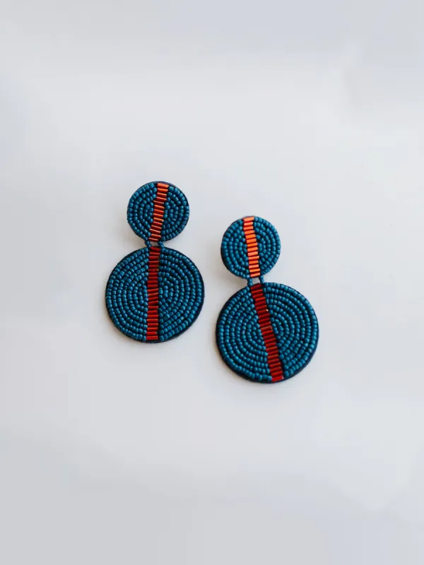 Colleen Earrings | Red + Blue sold by Michelle McDowell