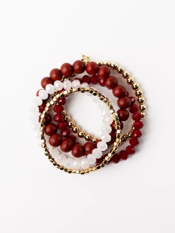 Mandy Bracelets | Crimson + White sold by Michelle McDowell
