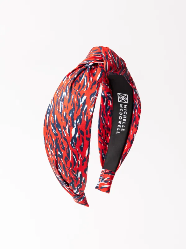Luna Headband | Tiger Tail Red + Blue sold by Michelle McDowell