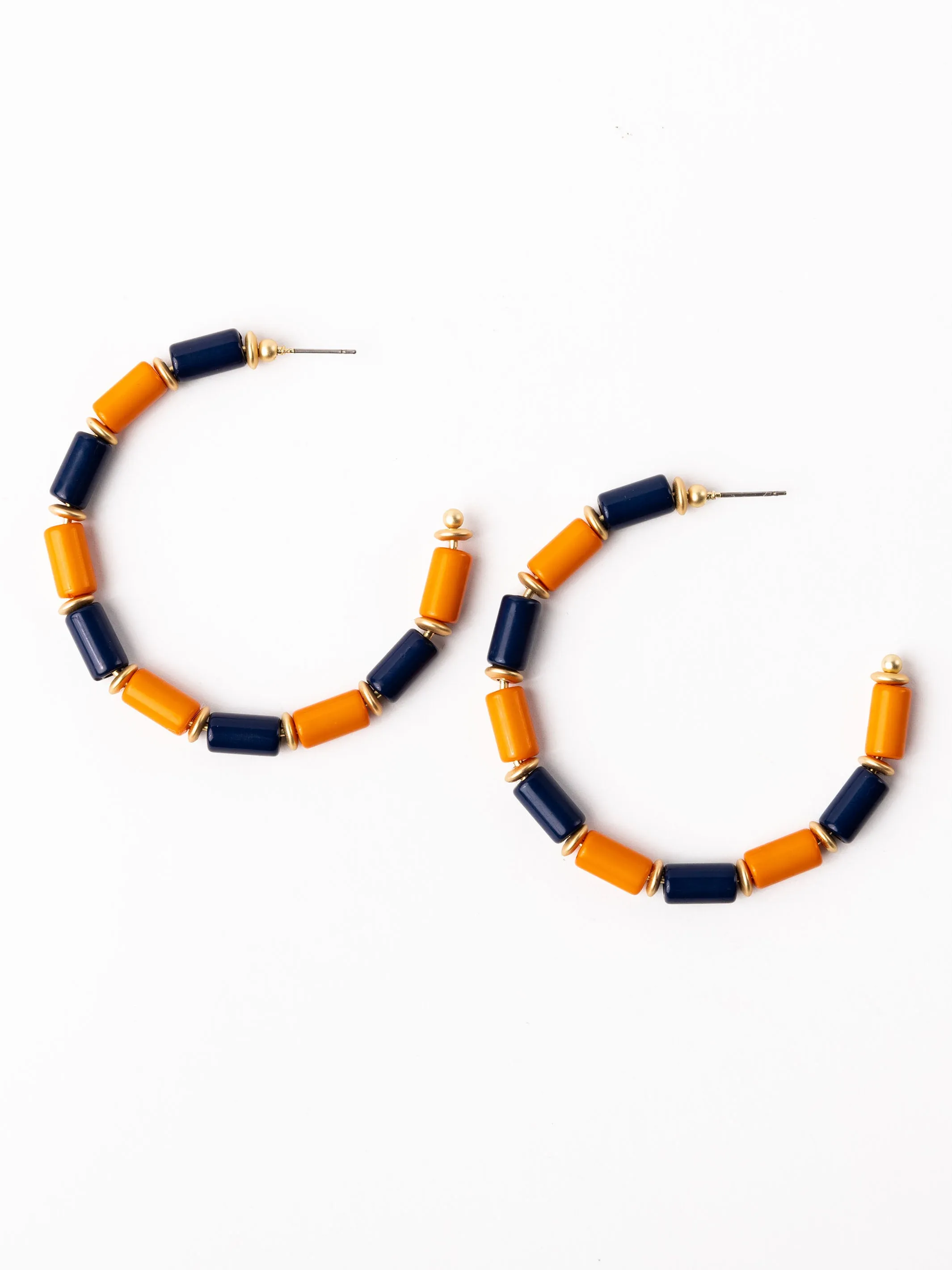 Cara Earrings | Navy + Orange sold by Michelle McDowell product image thumbnail 3