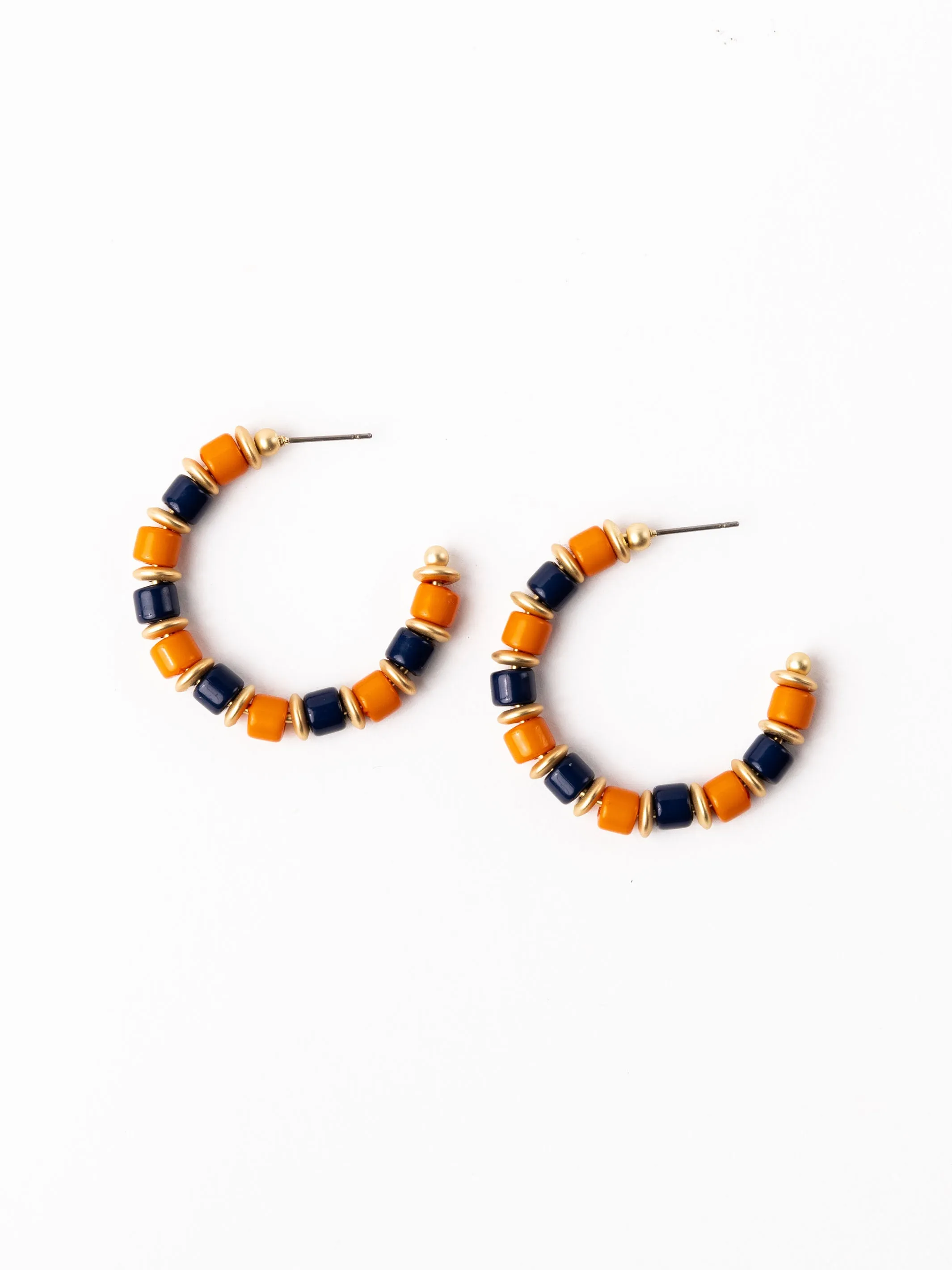 Cara Earrings | Navy + Orange sold by Michelle McDowell product image thumbnail 2