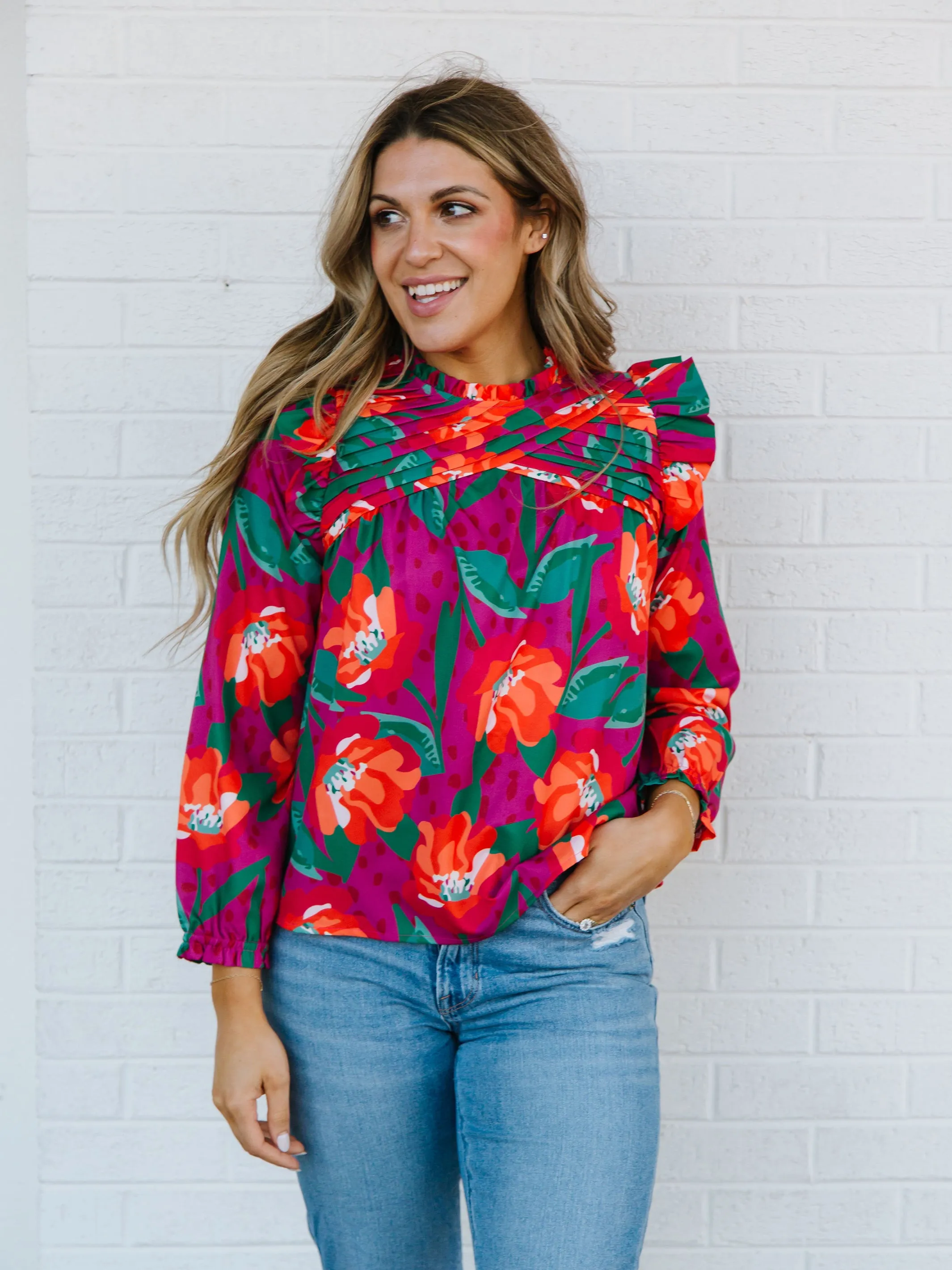FINAL SALE - McKenna Top | Gold Rush Pink sold by Michelle McDowell product image thumbnail 3