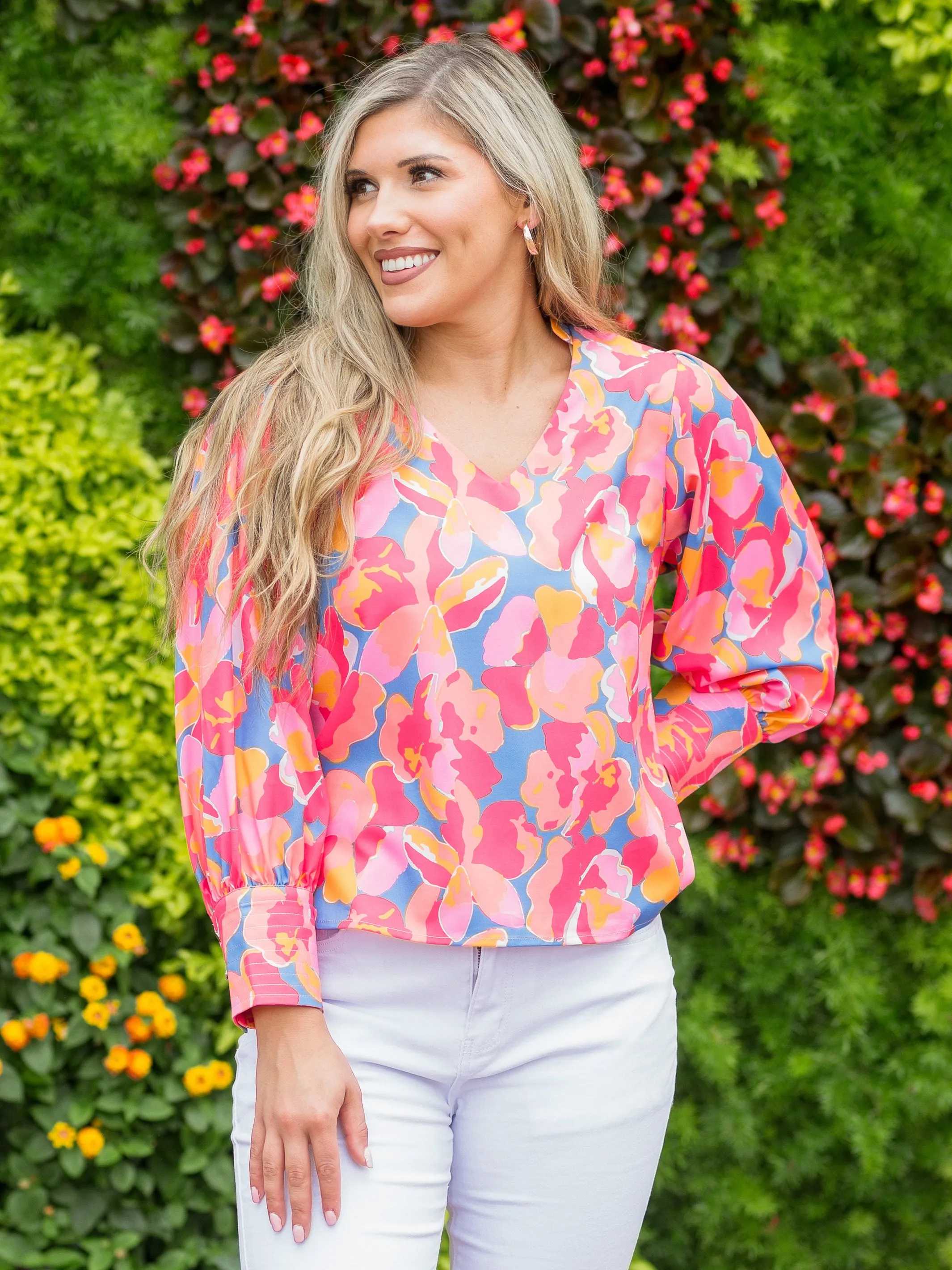 FINAL SALE - Jordan Top | Falling Poppies Coral sold by Michelle McDowell product image thumbnail 4