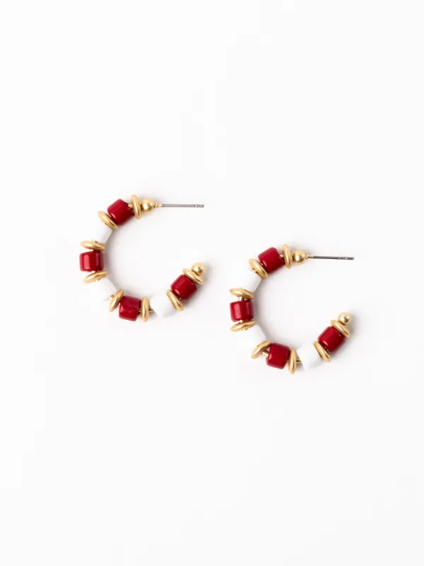 Cara Earrings | Crimson + White sold by Michelle McDowell