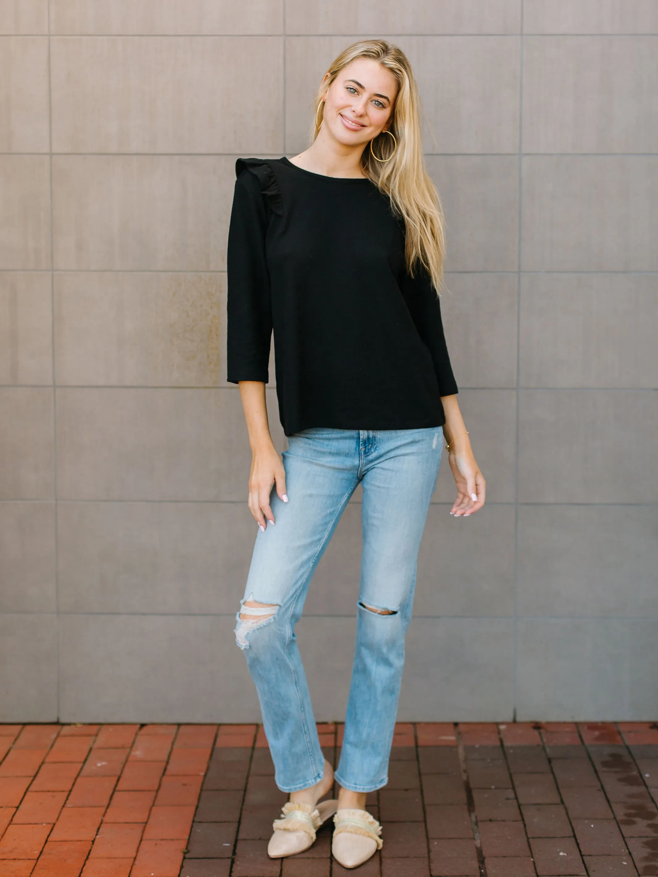 FINAL SALE - Joanne Top | Black sold by Michelle McDowell product image thumbnail 3