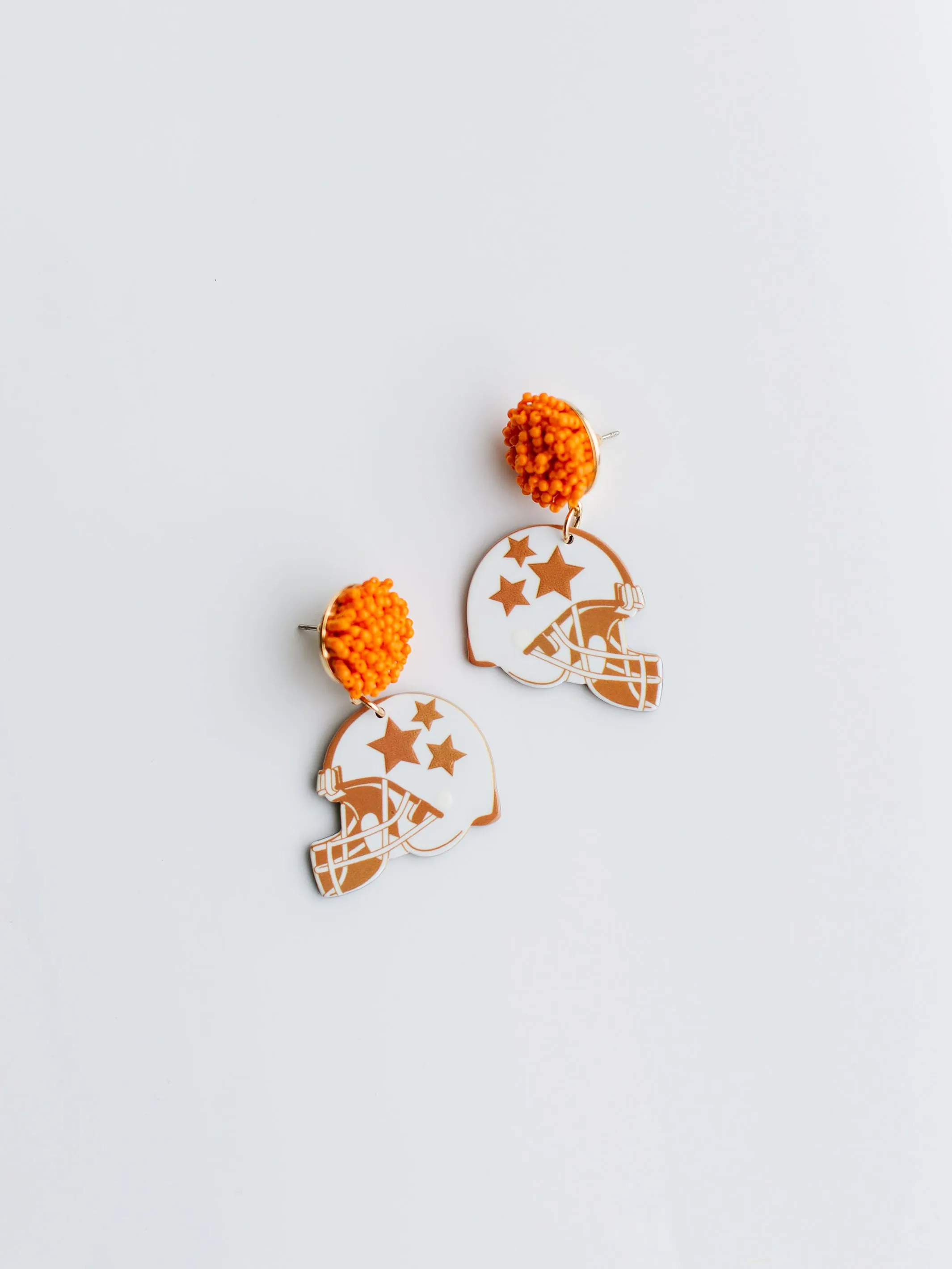 Touchdown Earrings | Orange + White sold by Michelle McDowell