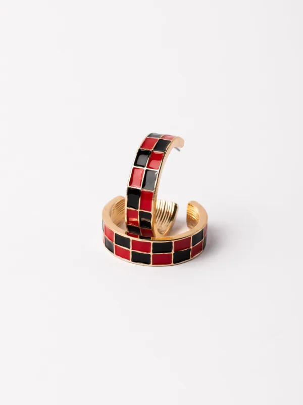 Sunny Earrings | Red + Black sold by Michelle McDowell