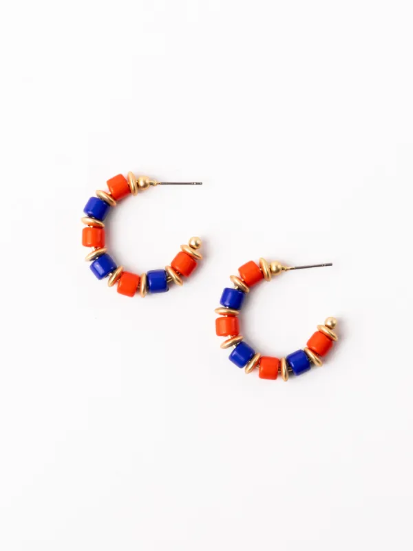 Cara Earrings | Blue + Orange sold by Michelle McDowell