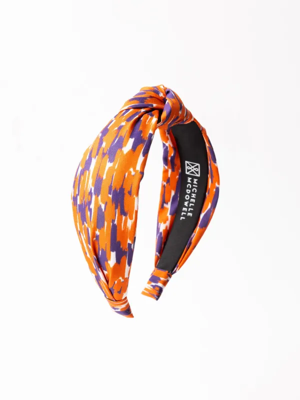Luna Headband | Tailgate Time Purple + Orange sold by Michelle McDowell